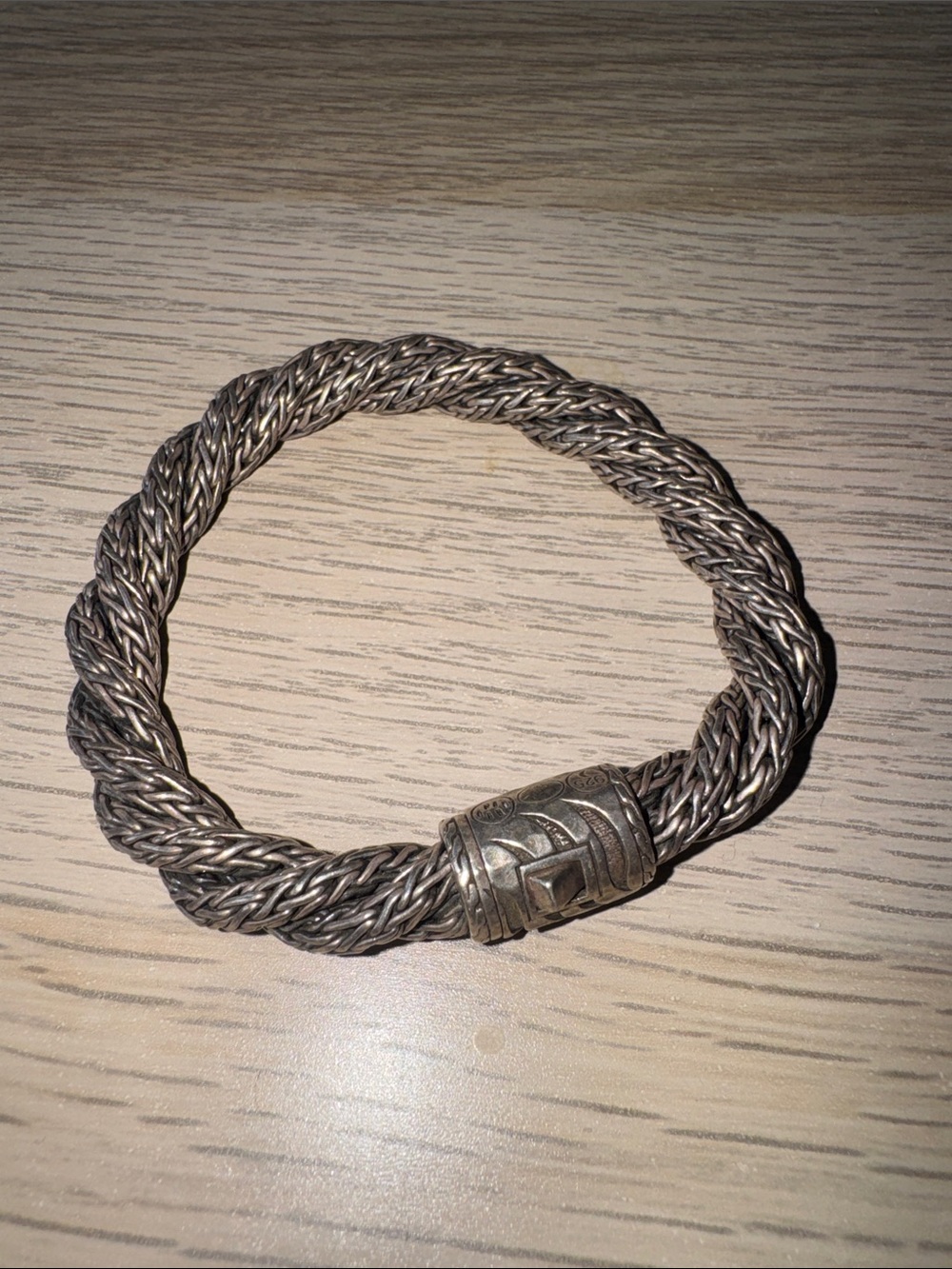 John Hardy Braided Chain Silver-Tone Toggle Bracelet